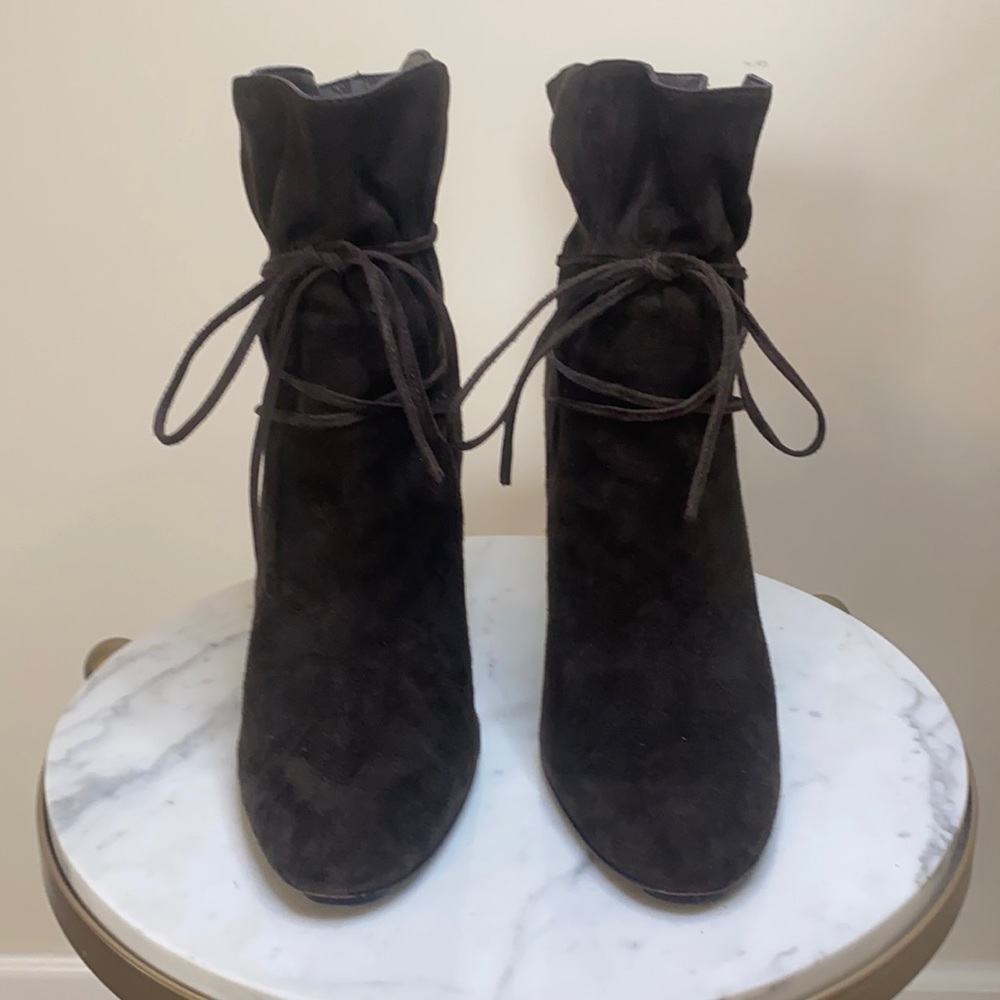 Calvin Klein Chocolate Brown Suede Size 9 Booties